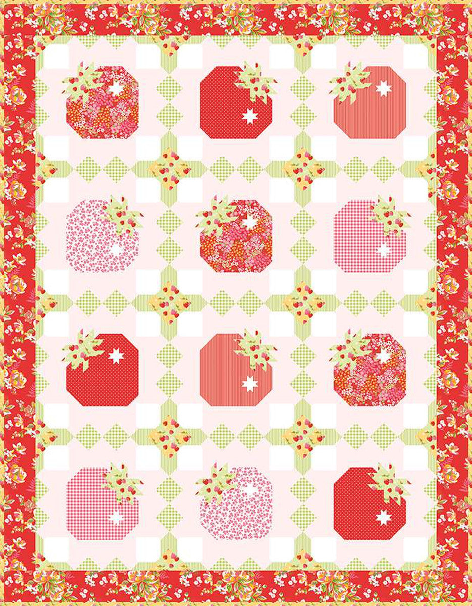 PATTERN, Strawberry Basket Quilt by Jennifer Long