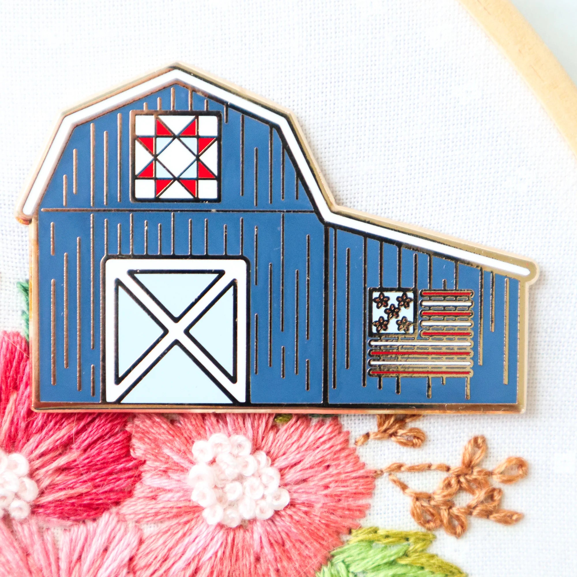 Needle Minder, Patriotic Barn by Flamingo Toes