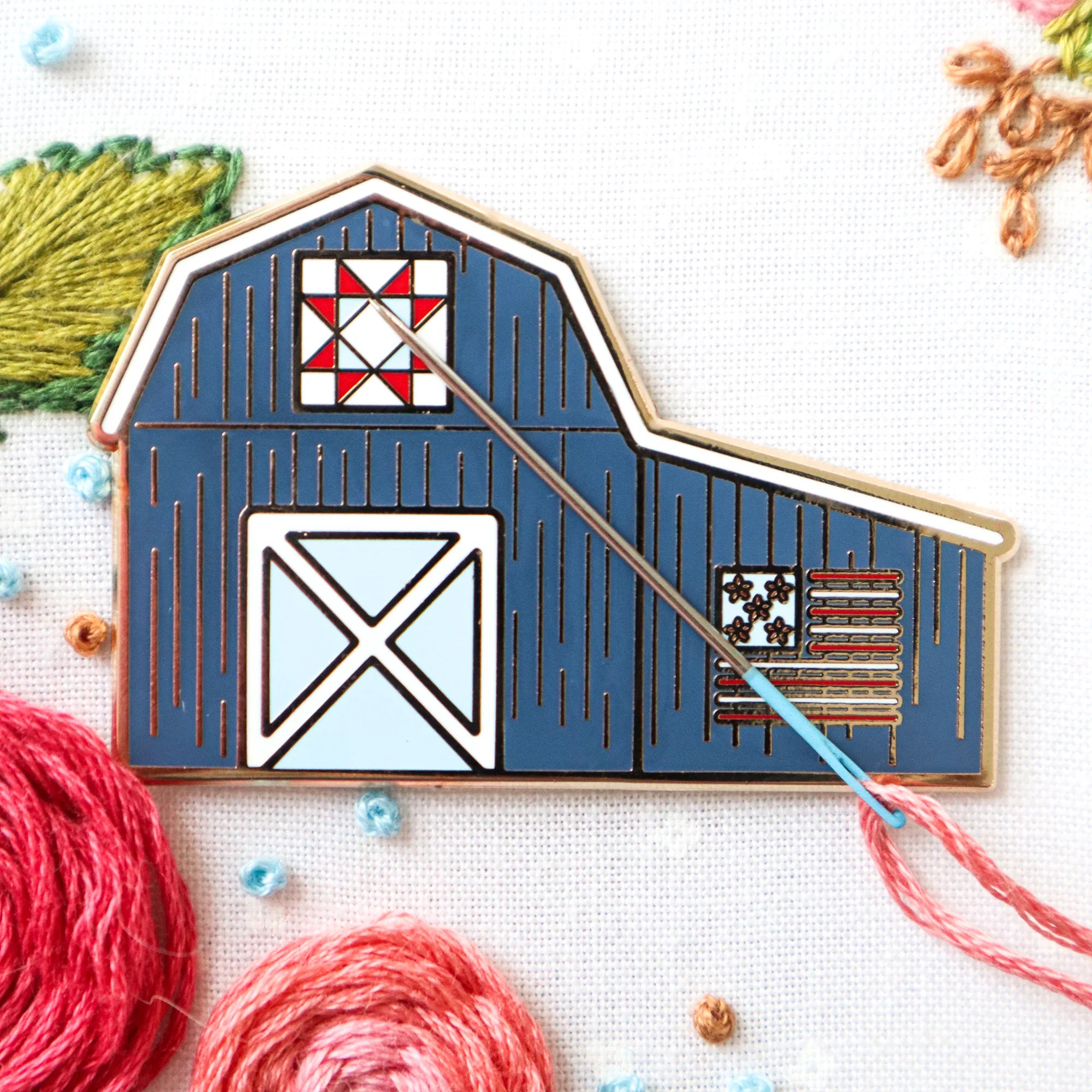 Needle Minder, Patriotic Barn by Flamingo Toes