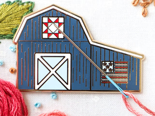 Load image into Gallery viewer, Needle Minder, Patriotic Barn by Flamingo Toes