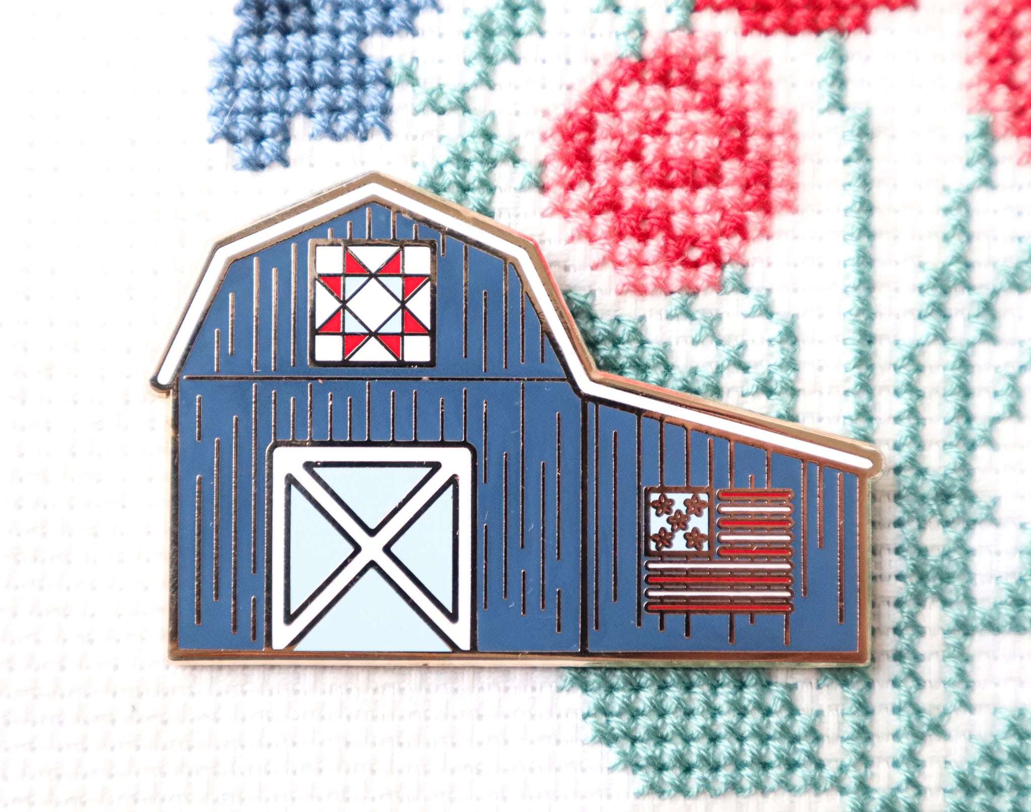 Needle Minder, Patriotic Barn by Flamingo Toes