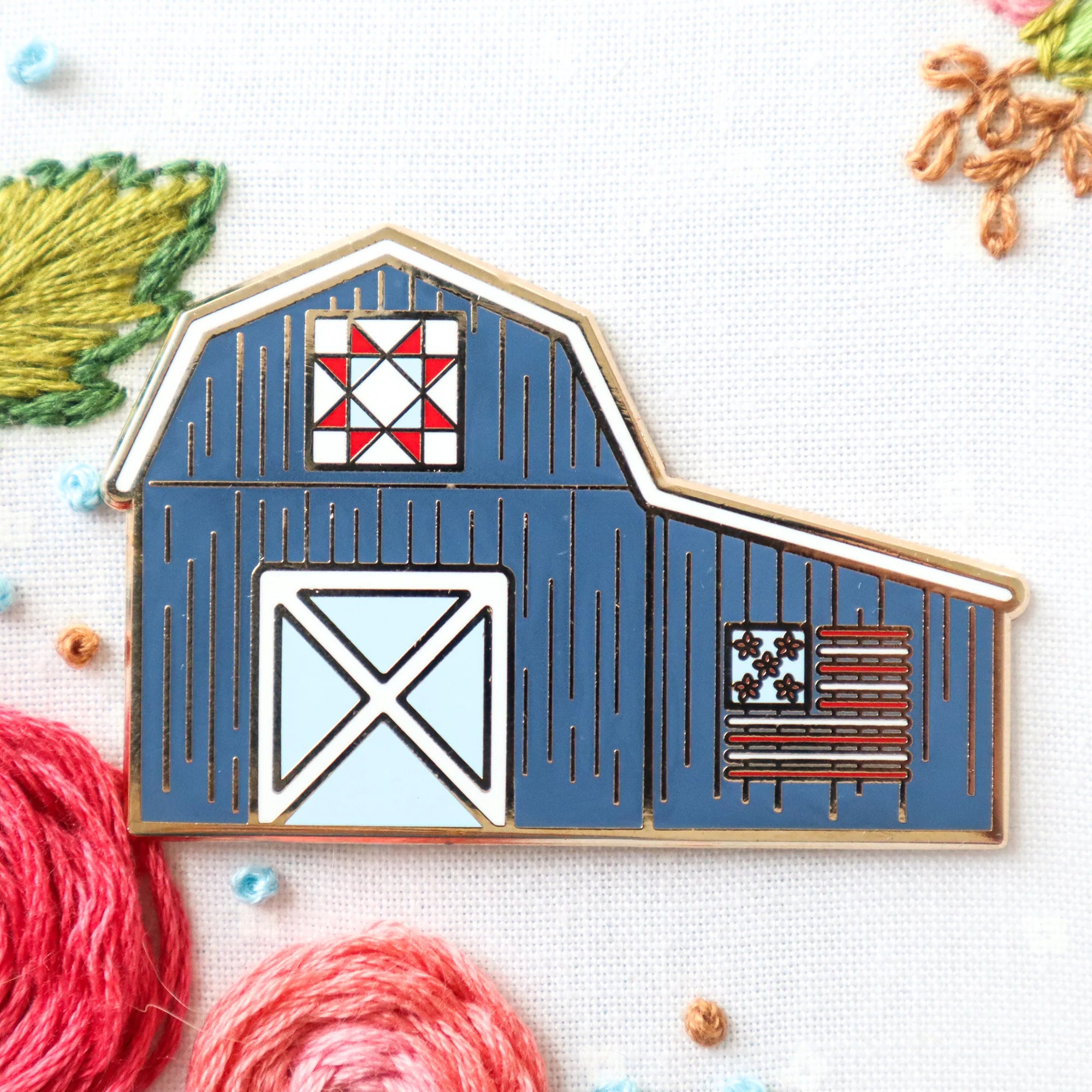 Needle Minder, PATRIOTIC BARN by Flamingo Toes