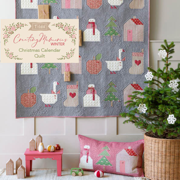 Fabric, Creating Memories Christmas WINTER REDS & GREENS by Tilda - Fat EIGHTH Bundle