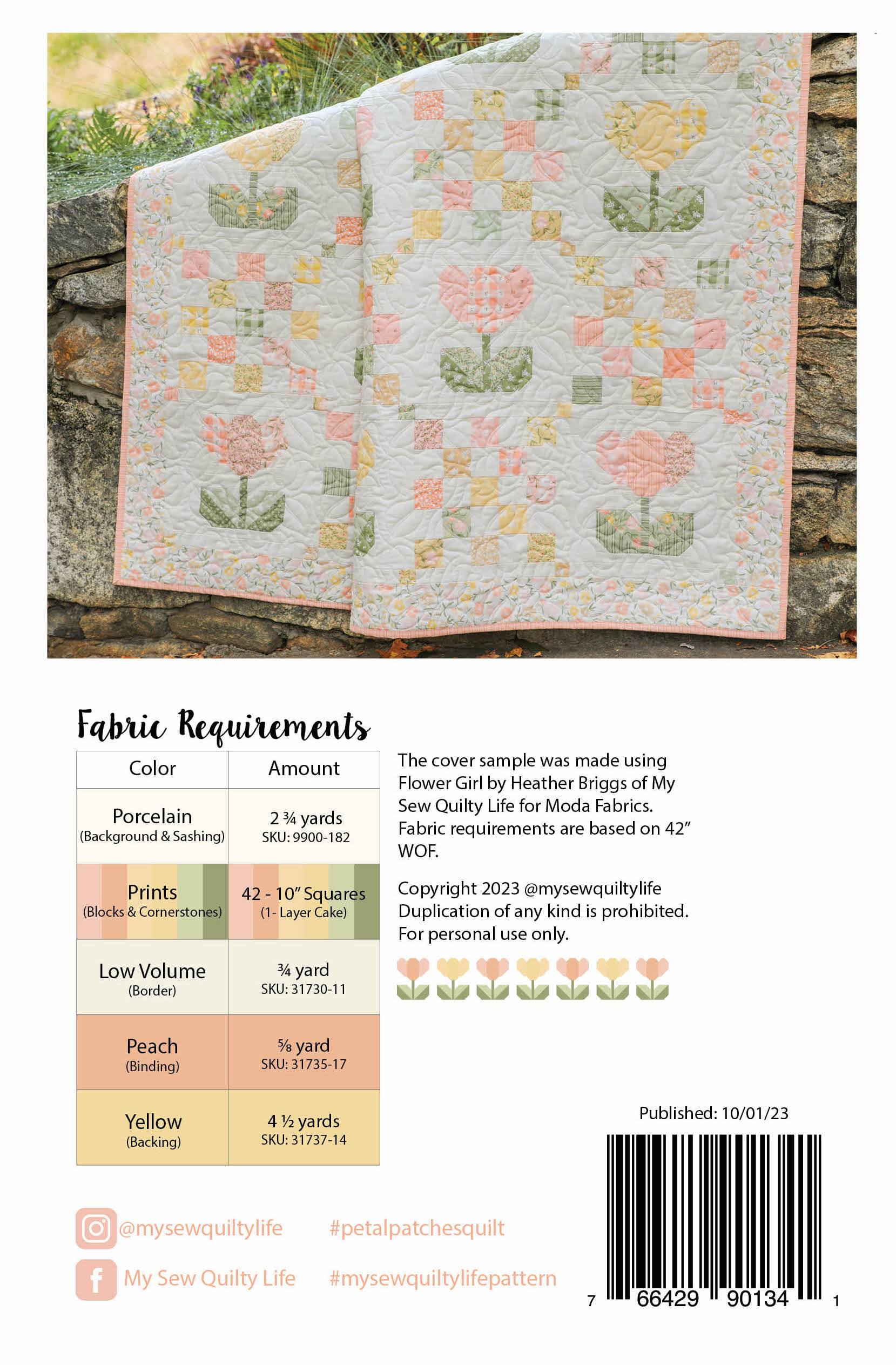 Pattern, Petal Patches Quilt by My Sew Quilty Life (digital download)