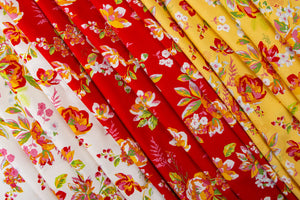 Fabric, Picnic Florals by My Mind's Eye - FAT QUARTER BUNDLE