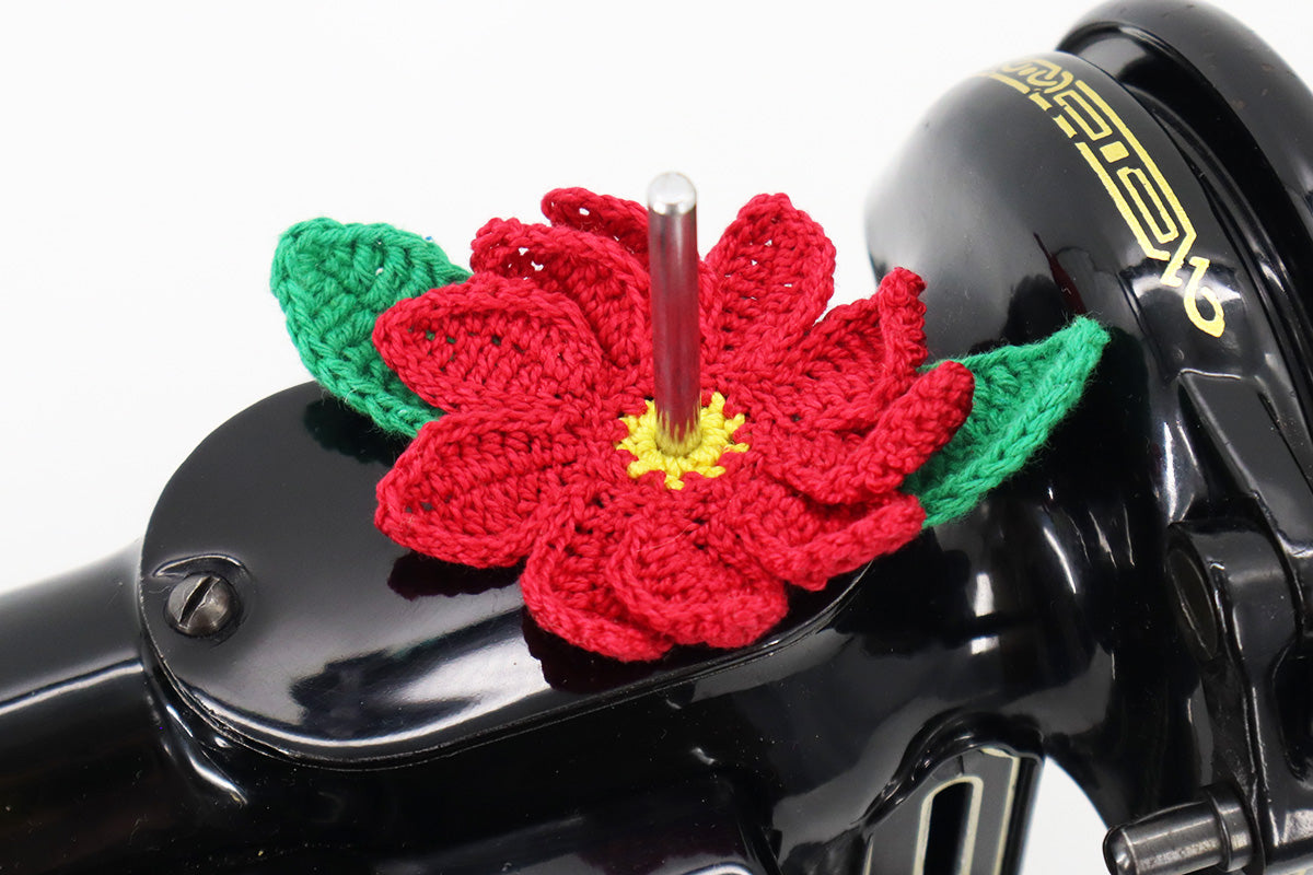 Spool Pin Doily - Poinsettia Flower