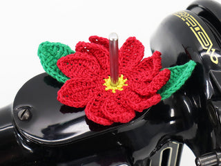 Load image into Gallery viewer, Spool Pin Doily - Poinsettia Flower
