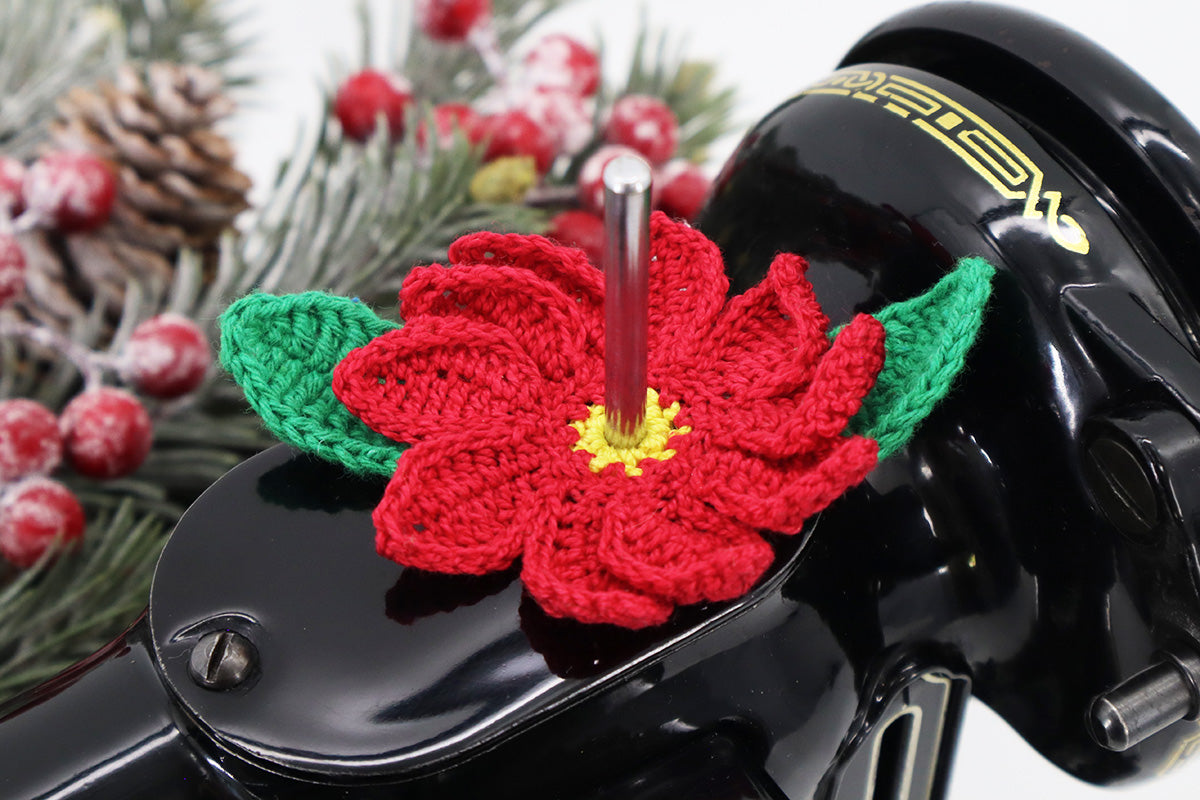 Spool Pin Doily - Poinsettia Flower