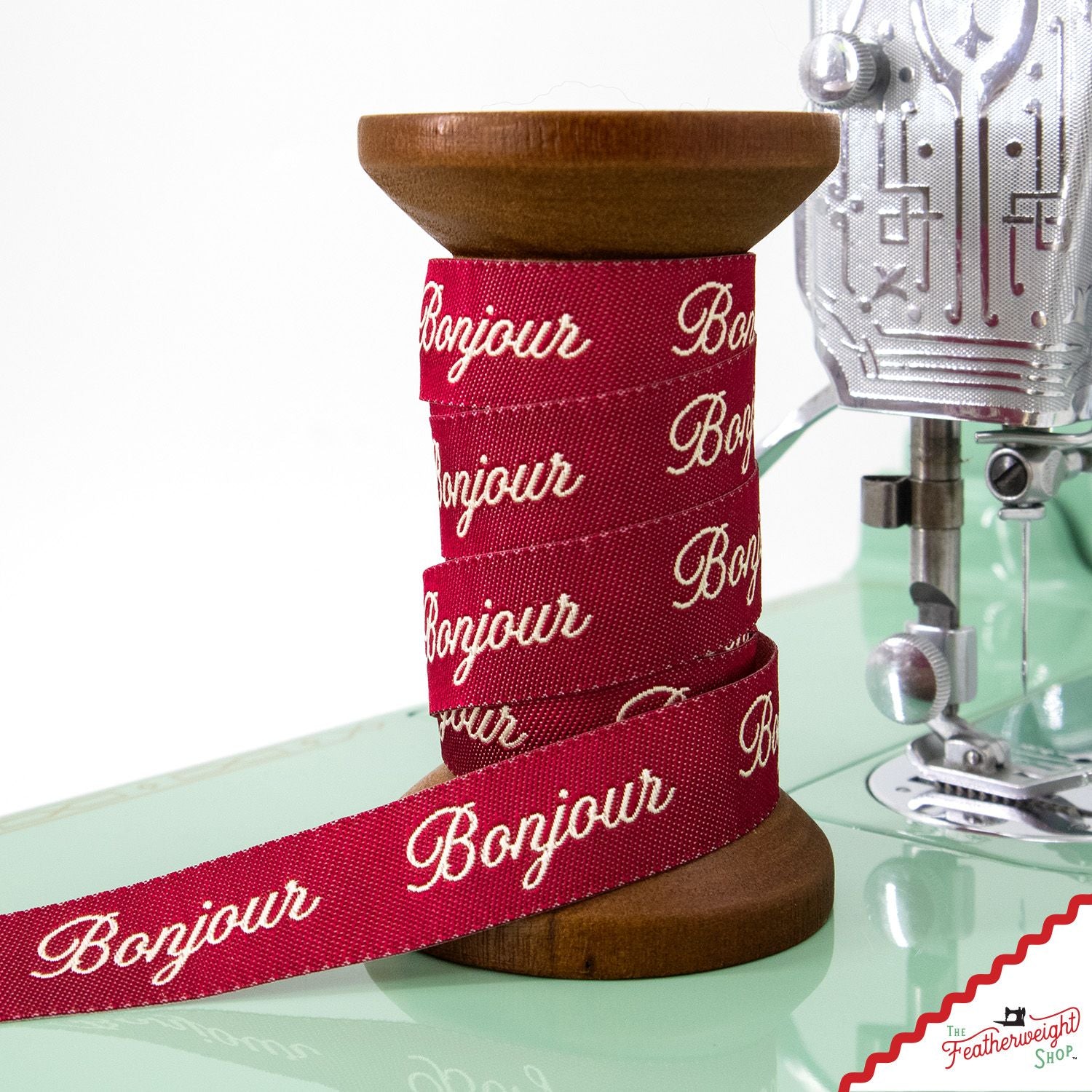 RIBBON, BONJOUR Pearl Red 5/8" (by the yard)