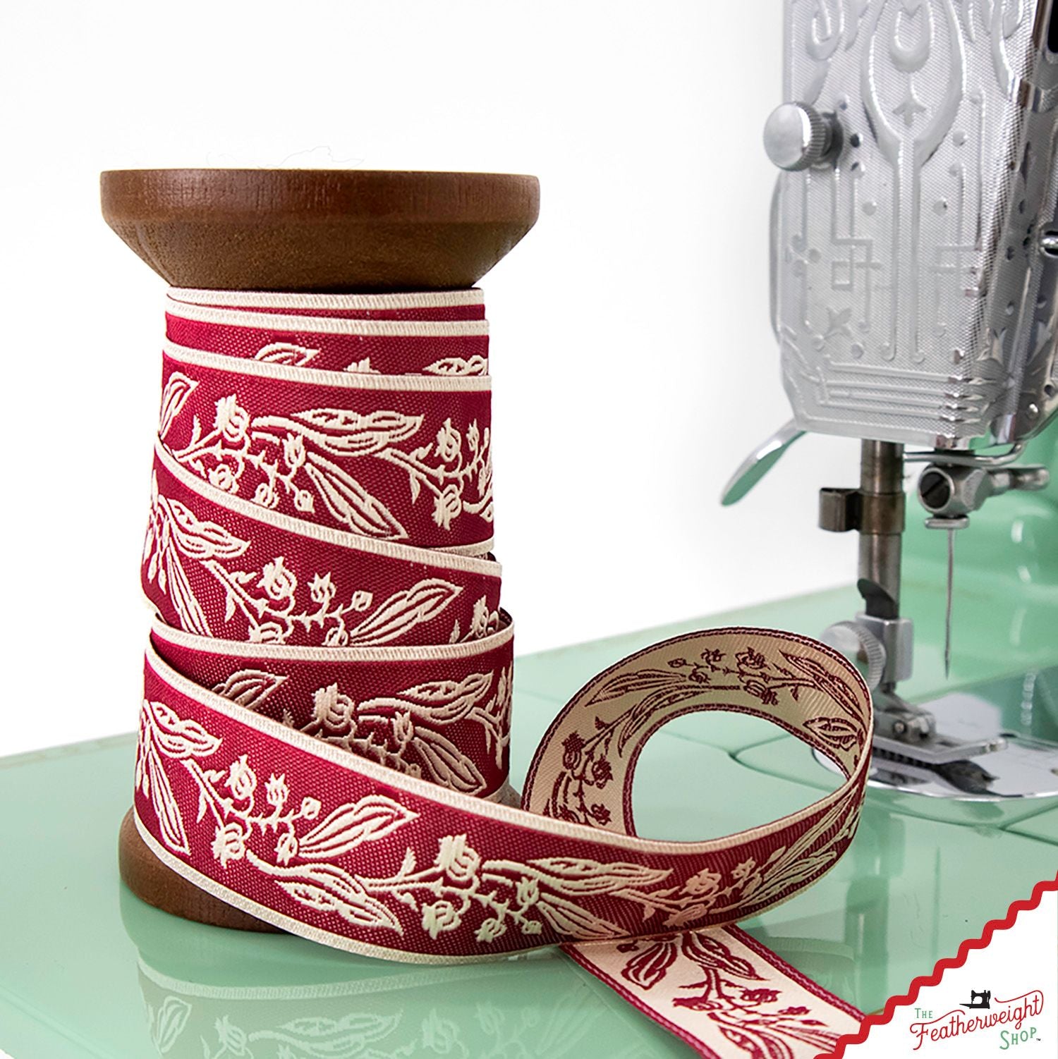 RIBBON, Lilly of the Valley RED and WHITE 7/8" (by the yard)