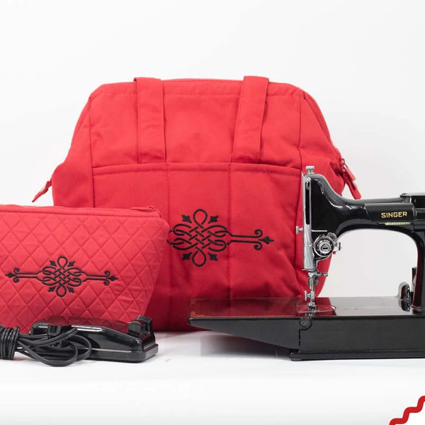 BAG, Padded TRAVEL fits Singer Featherweight 221 & 222 - RED