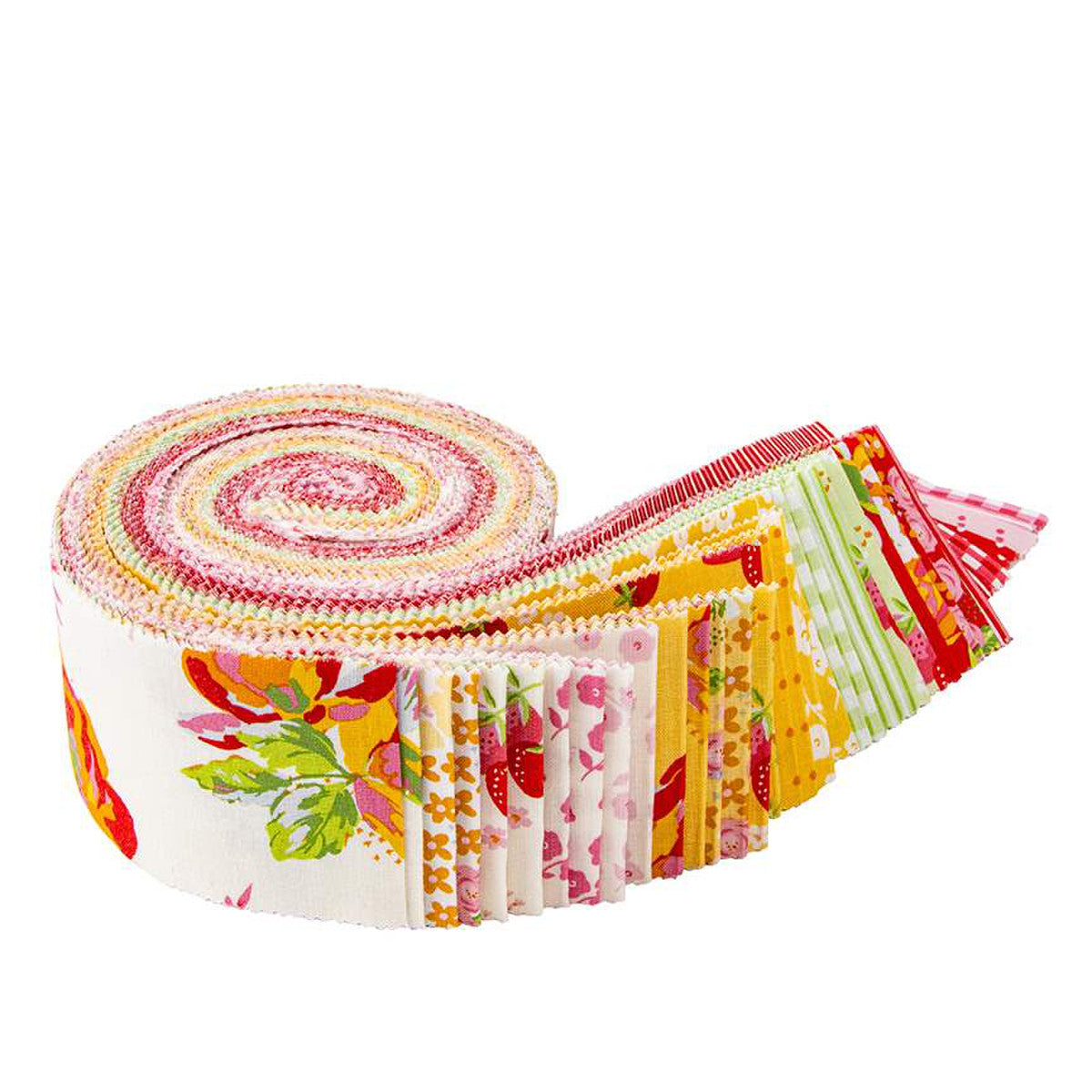 Fabric, Picnic Florals by My Mind's Eye - 2 1/2" Strips Rolie Polie