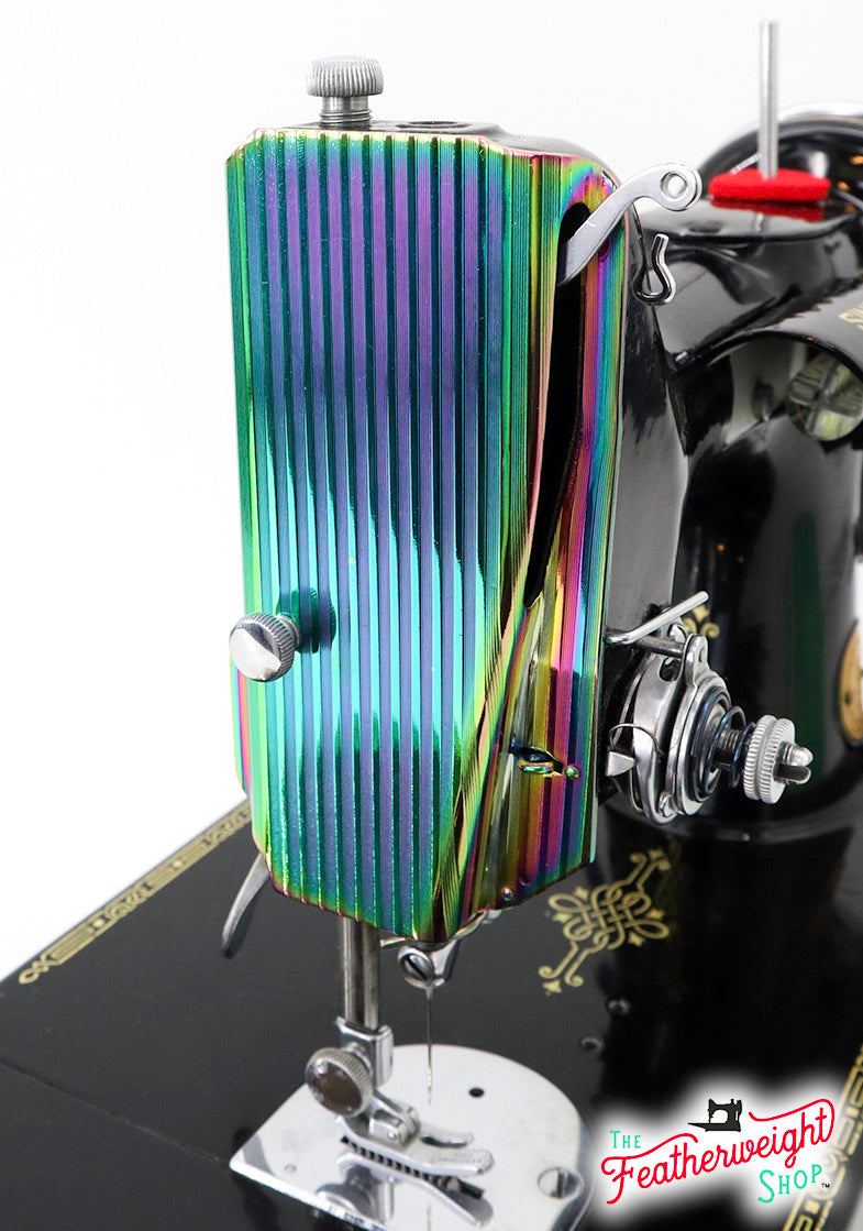 Faceplate, Striated Singer Featherweight - Titanium Oxide Oil Slick Finish