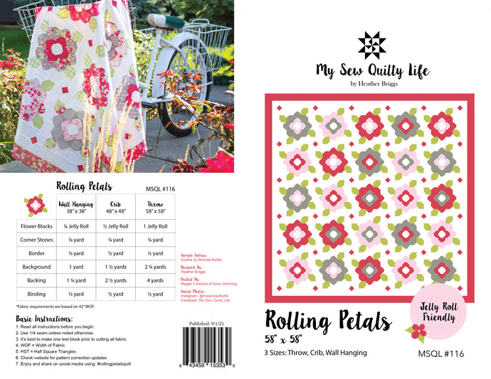 Pattern, Rolling Petals Quilt by My Sew Quilty Life (digital download)