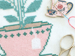 Load image into Gallery viewer, Needle Minder, Roses Tea Set by Flamingo Toes
