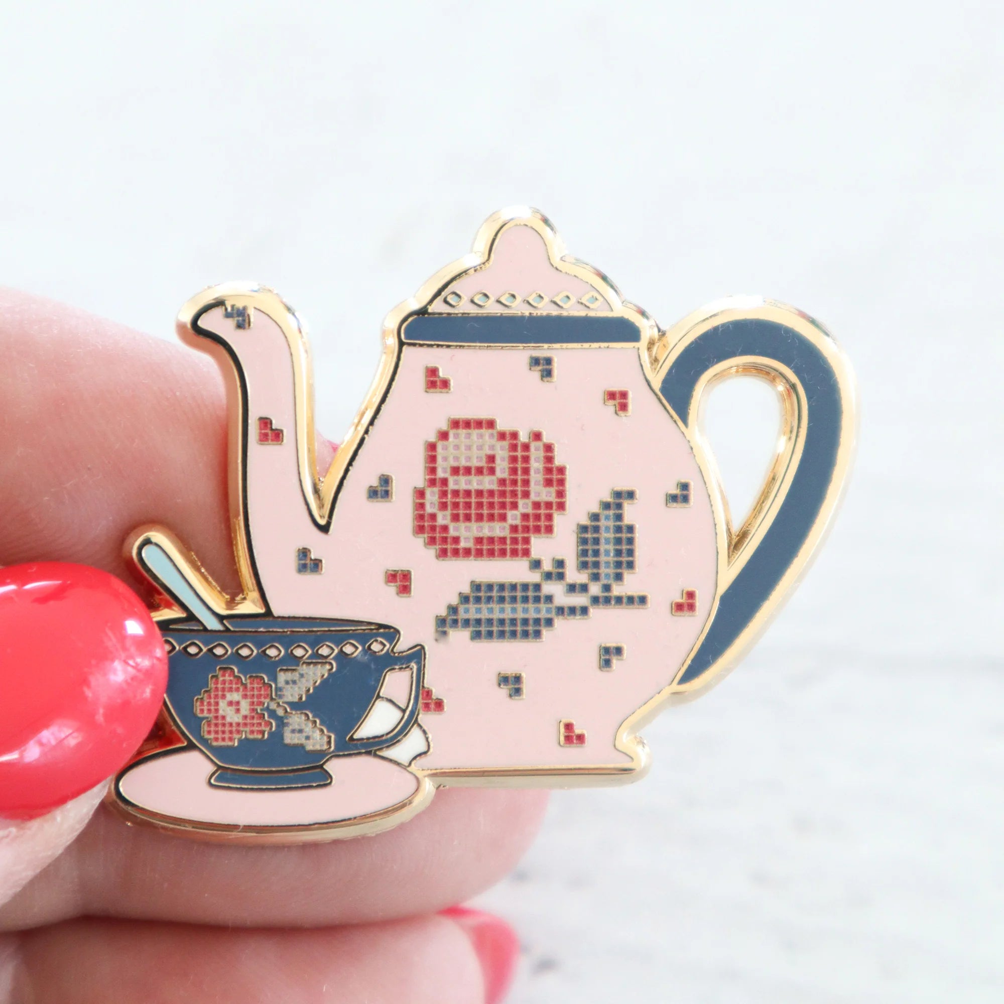 Needle Minder, ROSES TEA SET by Flamingo Toes