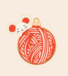 Ornament - Mouse & Ball of Yarn by Ruby Star Society