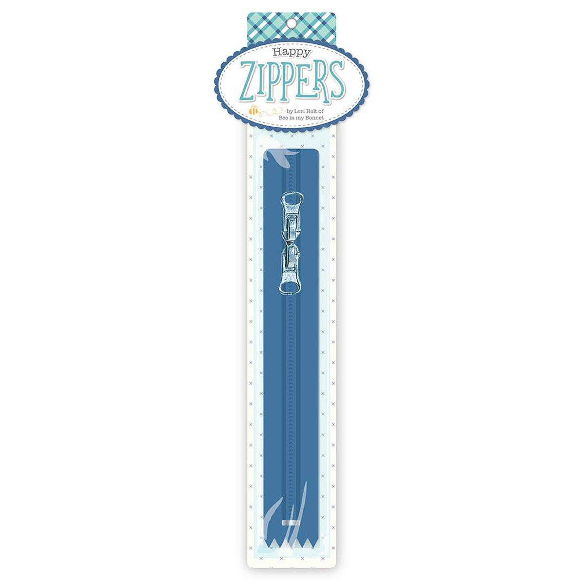 Happy Zipper by Lori Holt - DENIM 16"