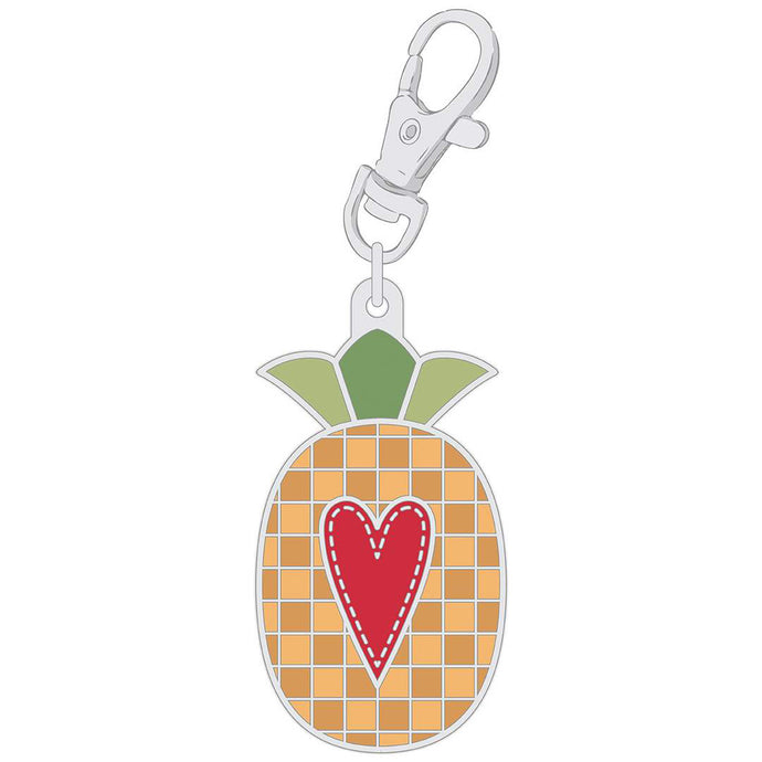 pineapple charm key ring zipper pull lori holt