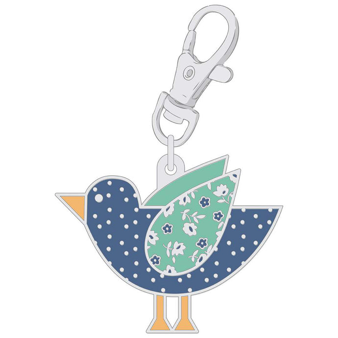 Bird charm zipper pull key ring lori holt