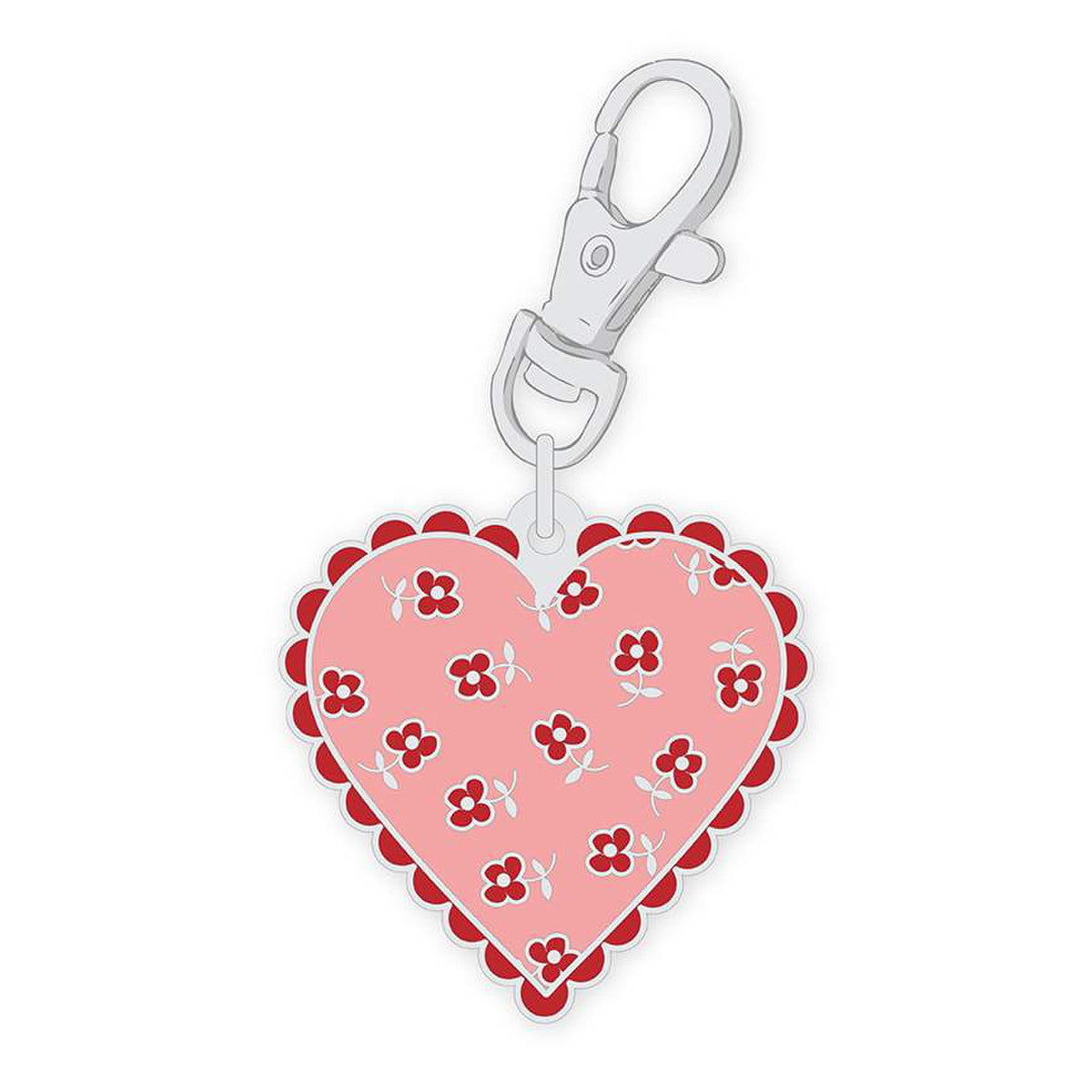 Keyring & Keychain Enamel Charm, HEART by Lori Holt