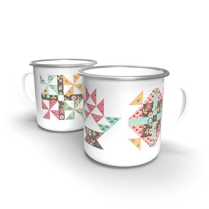 Mug, Mercantile Enamel Tin Mug by Lori Holt