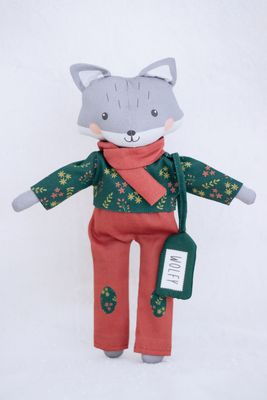 Fabric, Wolfy Coccolini ~ Cut & Sew Toy PANEL