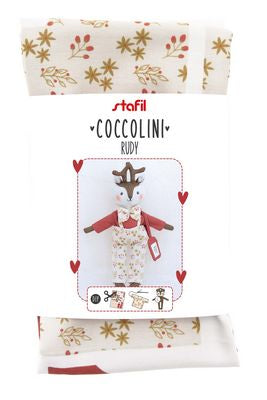 Fabric, Reindeer Rudy Coccolini ~ Cut & Sew Toy PANEL