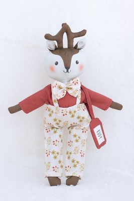 Fabric, Reindeer Rudy Coccolini ~ Cut & Sew Toy PANEL