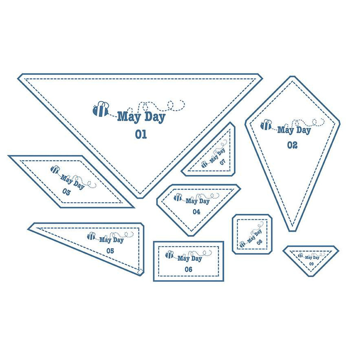 Cutting Ruler TEMPLATE SET, May Day Spring Bouquets by Lori Holt