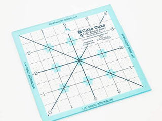Load image into Gallery viewer, Cutting Ruler, Square TRIM-IT, BLUE 4.5&quot; by Lori Holt Cute Cuts (with self-grips)