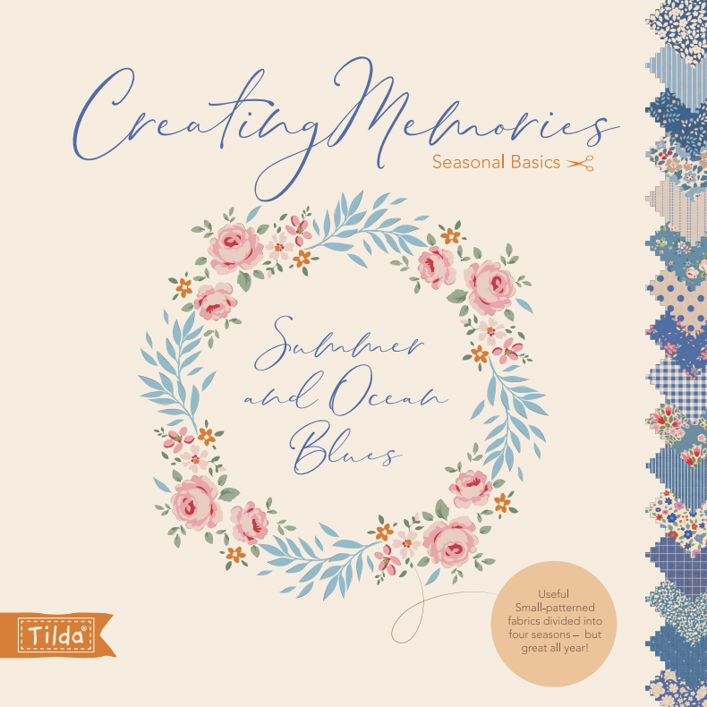 Fabric, Creating Memories SUMMER & OCEAN BLUES by Tilda - Fat EIGHTH Bundle