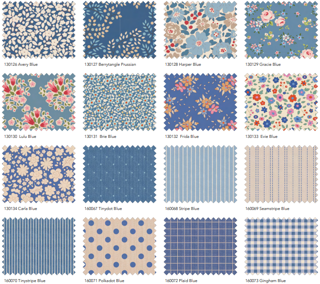 Fabric, Creating Memories SUMMER & OCEAN BLUES by Tilda - Fat EIGHTH Bundle