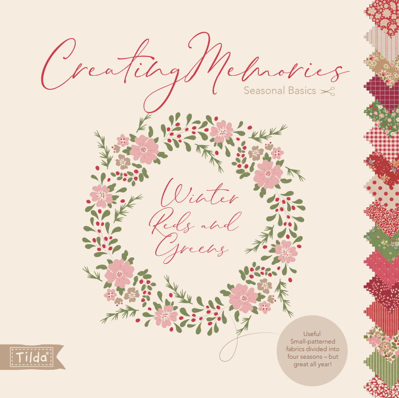 Fabric, Creating Memories Christmas WINTER REDS & GREENS by Tilda - Fat EIGHTH Bundle