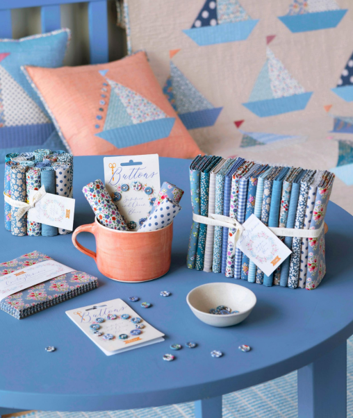 Fabric, Creating Memories SUMMER & OCEAN BLUES by Tilda - FAT QUARTER BUNDLE