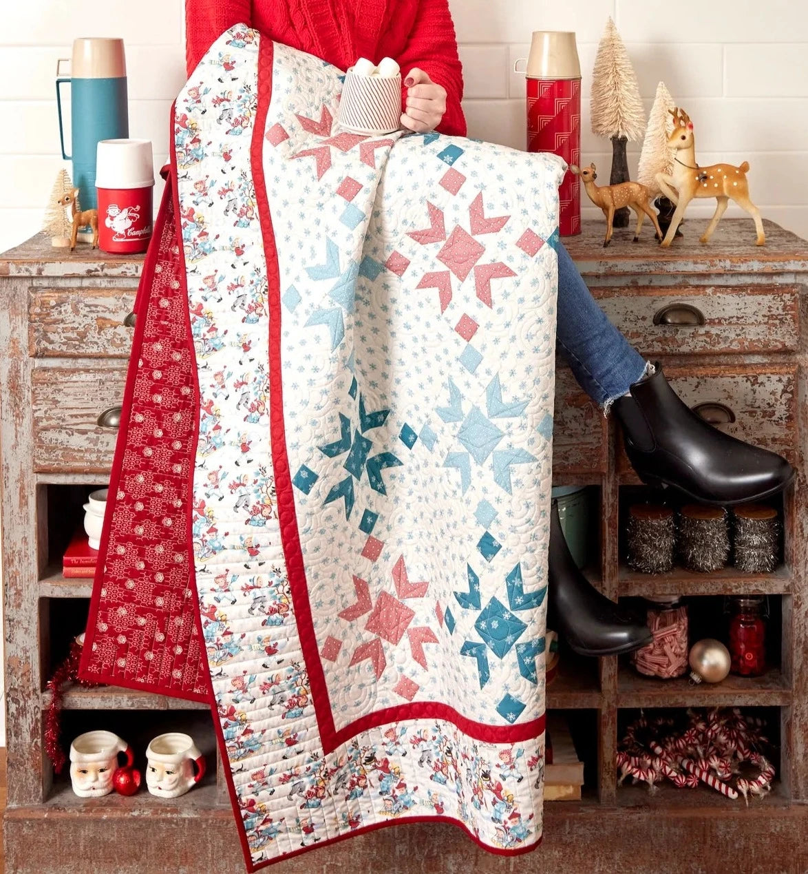 PATTERN, Snowflakes in Snowtown Quilt by Buttermilk Basin