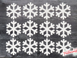Load image into Gallery viewer, set of 10 white fabric snowflakes
