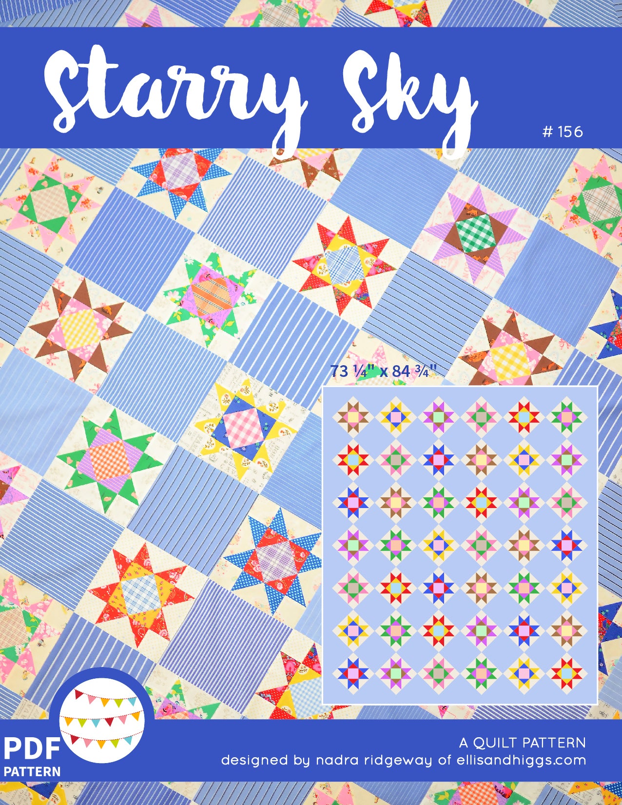 Pattern, Starry Sky Quilt by Ellis & Higgs (digital download)