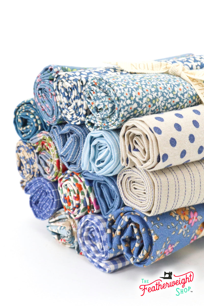 Fabric, Creating Memories SUMMER & OCEAN BLUES by Tilda - Fat EIGHTH Bundle