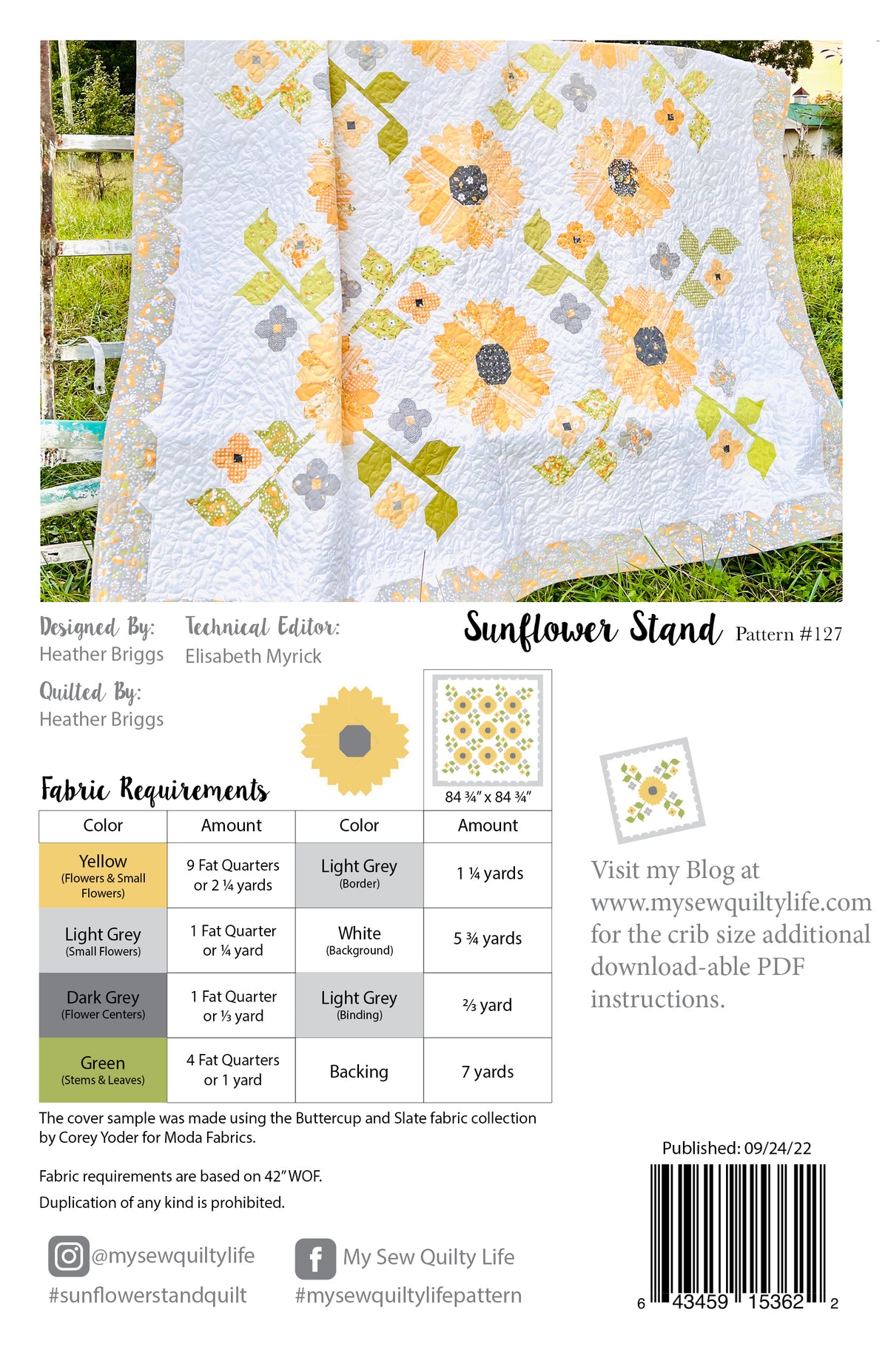 Pattern, Sunflower Stand Quilt by My Sew Quilty Life (digital download ...