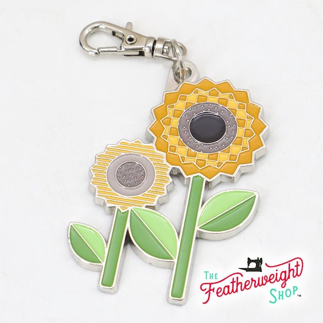 Keyring & Keychain Enamel Happy Charm, Sunflower by Lori Holt