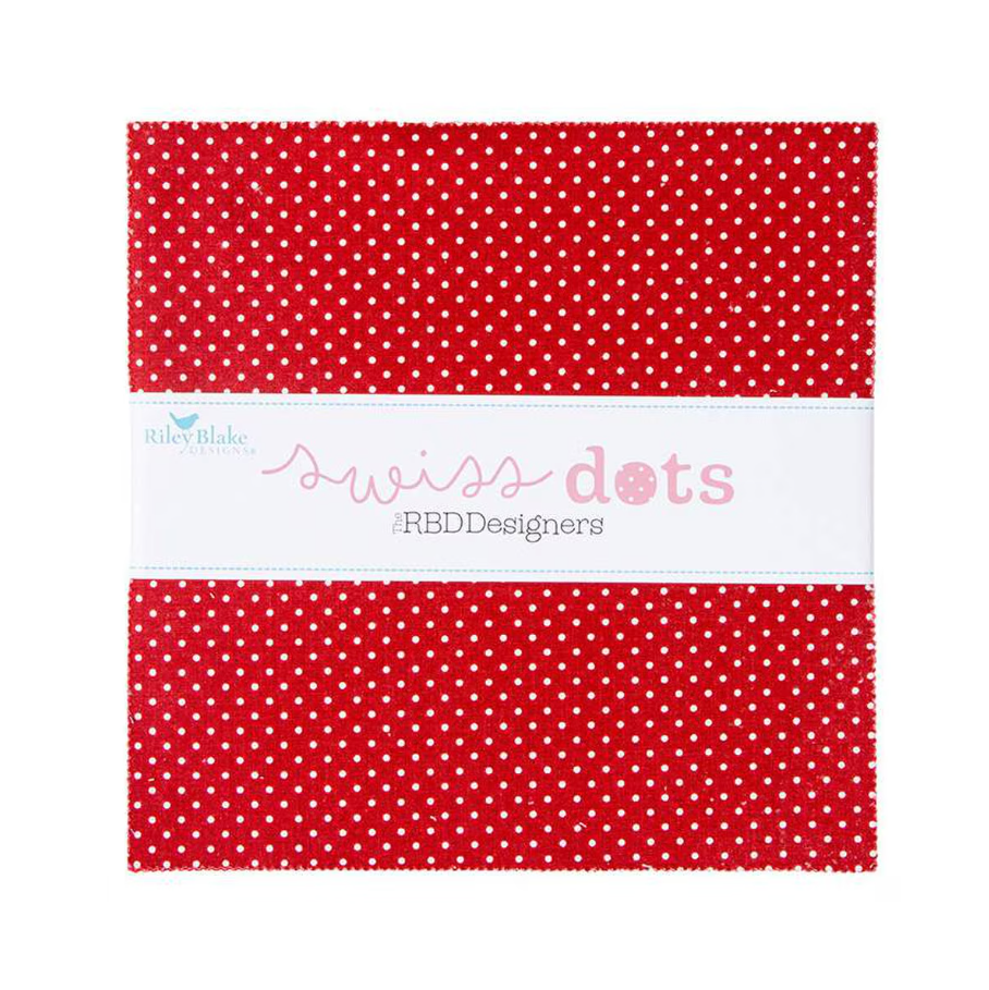 Fabric, Swiss Polka Dot - 10-INCH STACKER