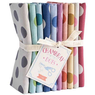 Fabric, Chambray DOTS Basics Fat Quarter Bundle from Tilda Fabrics