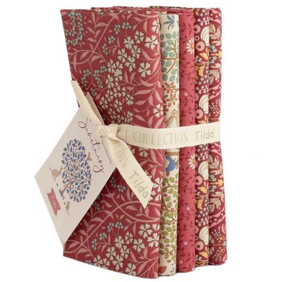 Fabric, Sanctuary Maroon and Rhubarb by Tilda - FAT QUARTER BUNDLE