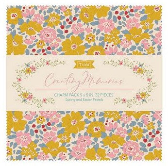 Fabric, Creating Memories SPRING & EASTER PASTELS by Tilda  - 5-inch CHARM PACK