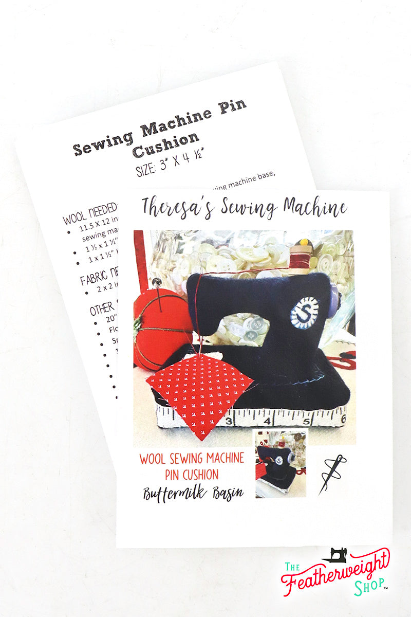 Kit, Wool Pin Cushion ~ Theresa's Old Black Singer Sewing Machine