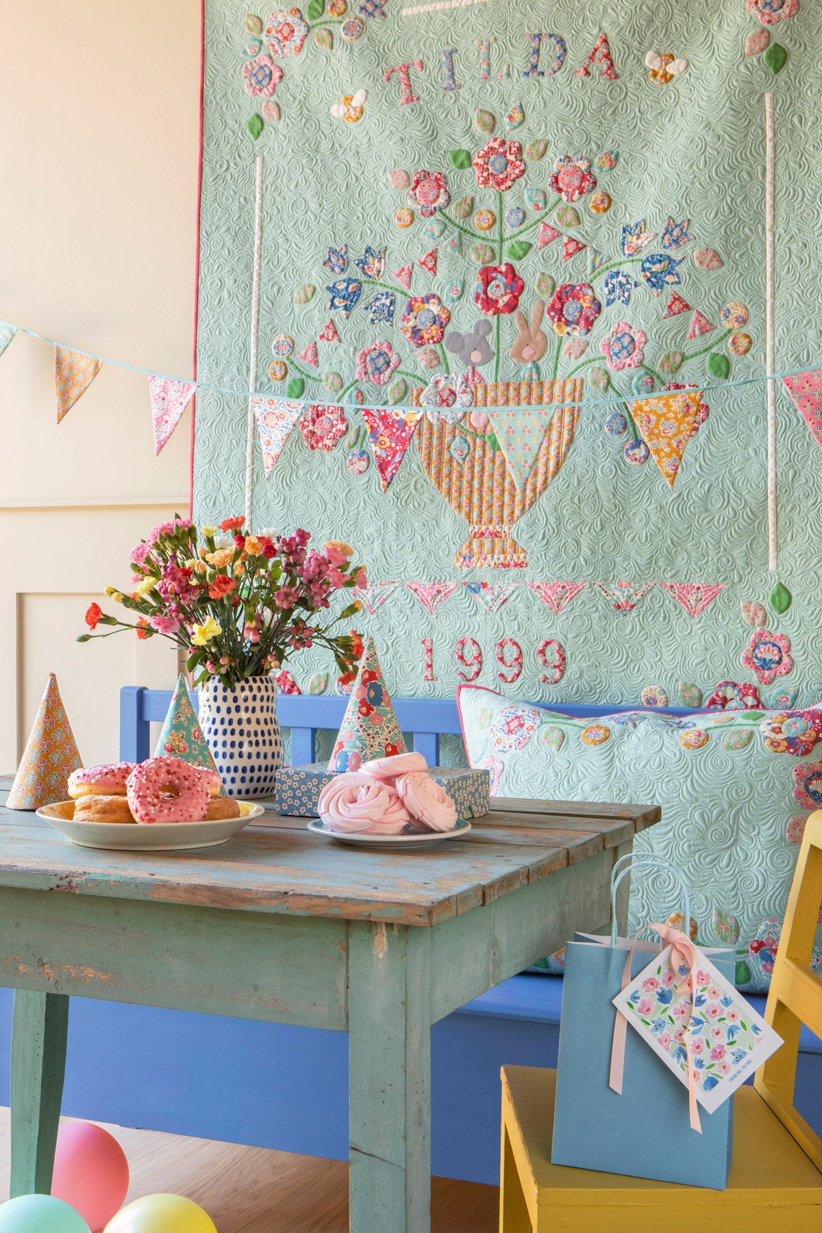 Fabric, Jubilee Collection by Tilda -  SUE TEAL (by the yard)