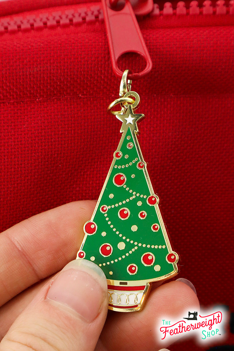 Enamel Charm Zipper Pull - CHRISTMAS TREE & WREATH by Cathe Holden