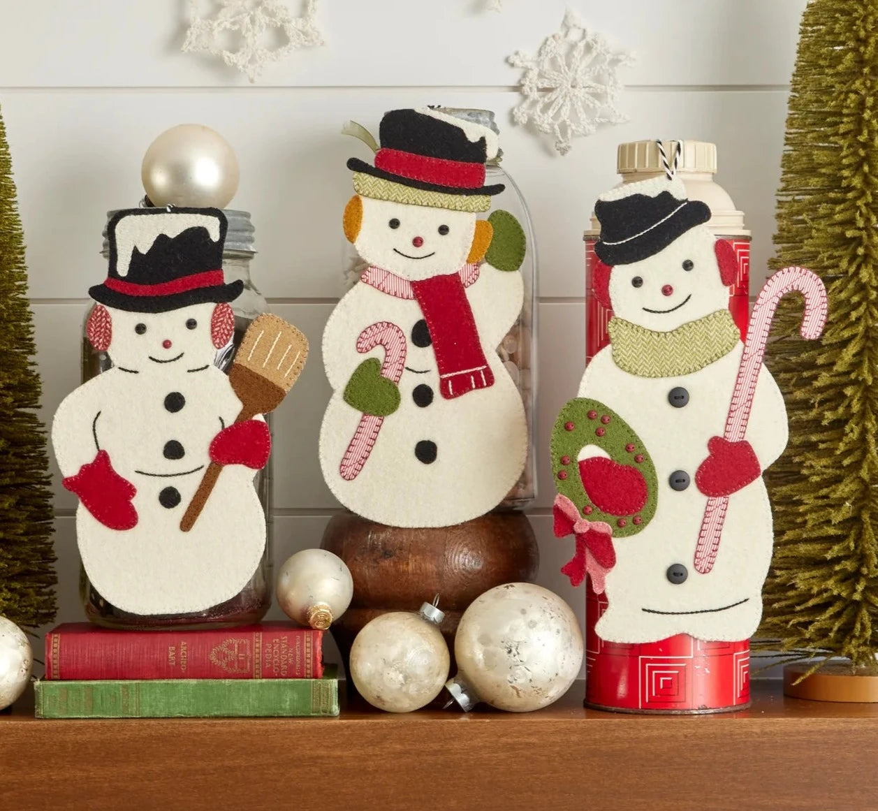 PATTERN, Trio of Mr. Snowy Ornaments by Buttermilk Basin