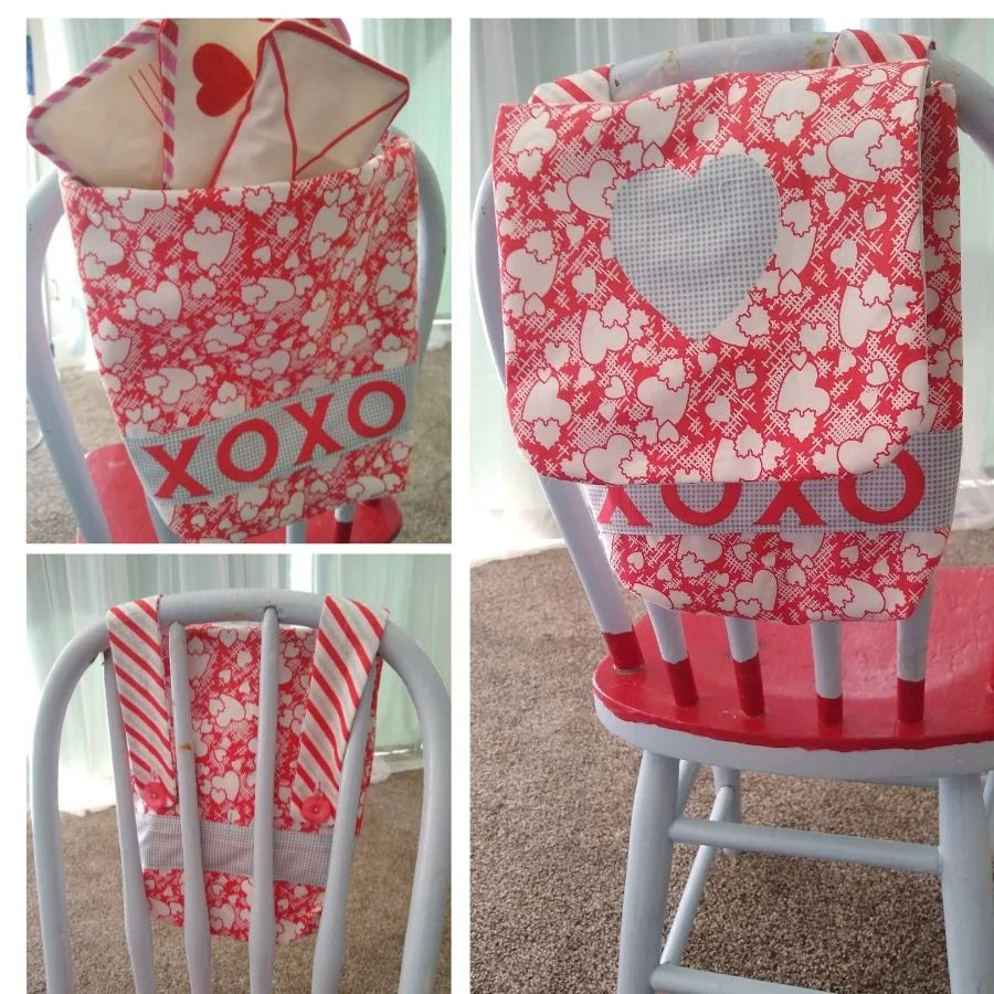 Fabric, VALENTINE Chair Bag Panel Sugar & Spice by Cottage Mama - (by the panel)